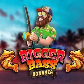Bigger Bass Bonanza slot logo by Pragmatic Play at Baxterbet Casino