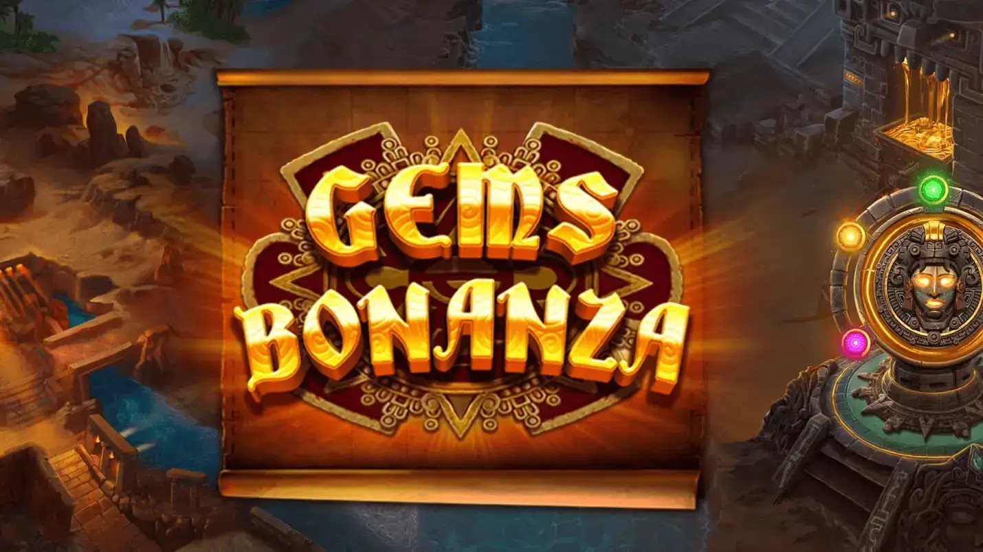 Gems Bonanza slot logo by Pragmatic Play at Baxterbet Casino